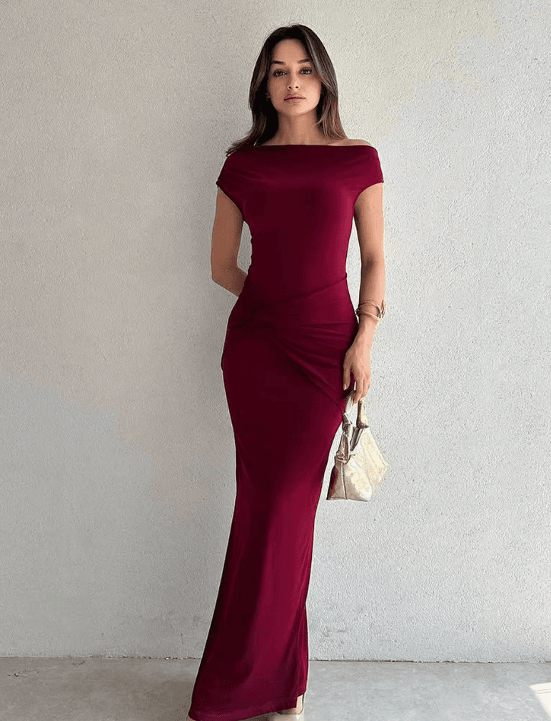 Off-Shoulder Bodycon Maxi Dress